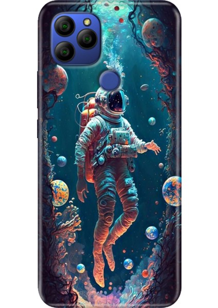 General Mobile Gm 21 G310 Kılıf Baskılı Silikon Case Astronot