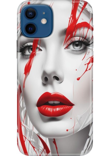 Apple iPhone 12 Kılıf Renkli Baskılı Silikon Lady