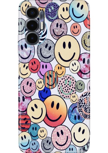 Tecno Pova 3 Kılıf (LF7N) Uyumlu Renkli Baskı Desen Esnek Silikon Emojix