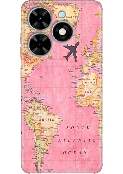 Tecno Spark Go 2024 Kılıf Baskılı Esnek Silikon Kapak Map