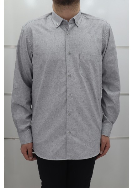 Fistan Store Erkek Düz Klasik Kesim Rahat Kalıp Tek Cepli Kışlık Kaşmir Gömlek