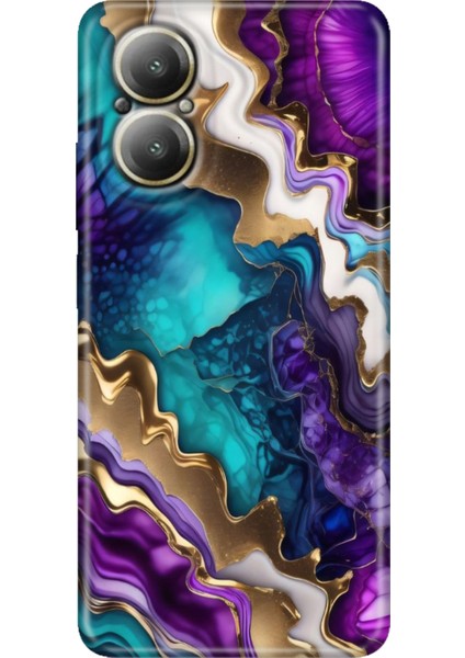 Realme 12 Lite Kılıf Renkli Rubber Baskılı Silikon Keskin Ametist