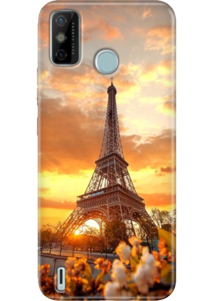 Tecno Spark 6 Go Kılıf Desenli Kapak Renkli Ermer Eyfel