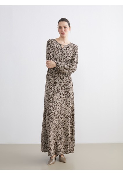 Yeni Sezon Bisiklet Yaka Leopar Desenli Elbise fiyatları