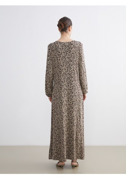 Yeni Sezon Bisiklet Yaka Leopar Desenli Elbise fırsatları