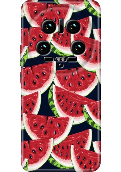 Xiaomi Mi 14 Ultra Kılıf Renkli Rubber Desen Silikon Karpuz