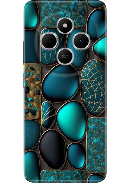 Xiaomi Redmi 14C Kılıf Renkli Rubber Desenli Silikon Marble