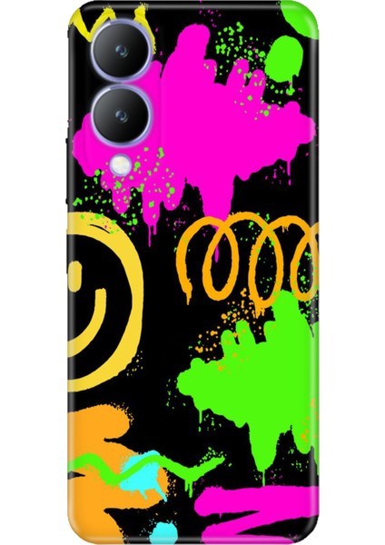 Vivo Y17S Kılıf Desenli Kapak Renkli Silikon Cvr Smile