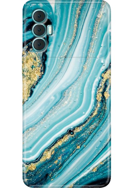 Tecno Spark 8 Pro Kılıf Renkli Silikon Kapak Simli Taş