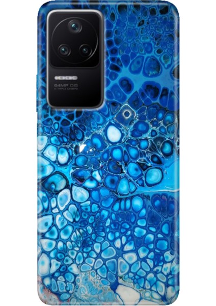 Xiaomi Poco F4 Kılıf Desenli Kapak Renkli Ermer Derin Mavi