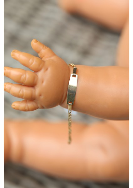 14 Ayar Altın Figaro Zincirli Çocuk Künyesi