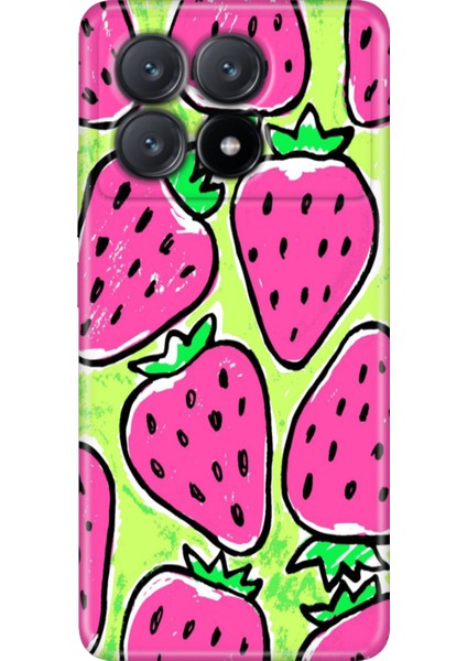 Xiaomi Poco X6 Pro Kılıf Renkli Esnek Silikon Çilek