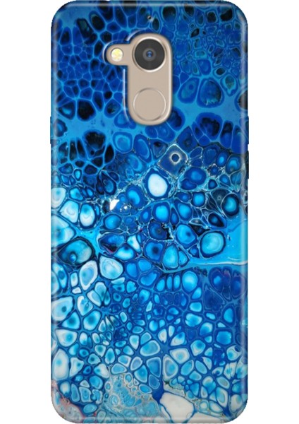 General Mobile Gm 8 Uyumlu Kılıf Desenli Silikon Renkli Tpu Uv Derin Mavi