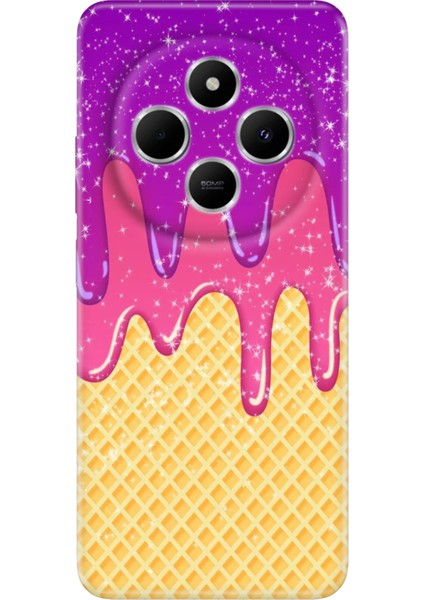 Xiaomi Redmi 14C Kılıf Renkli Rubber Desenli Silikon Krema