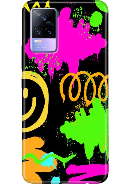 Vivo V21 Kılıf 6.44 Inc Desenli Silikon Esnek Uyumlu Kapak Smile
