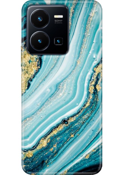 Vivo Y22S -Y35 Kılıf Desenli Kapak Renkli Tpu Uv Simli Taş