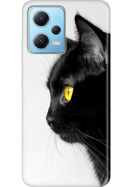 Xiaomi Redmi Note 12 4g Kılıf Desenli Design Silikon Kedi Bakışı