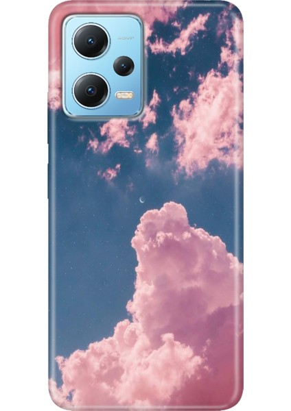Xiaomi Redmi Note 12 4g Kılıf Desenli Design Silikon Pembe Bulut