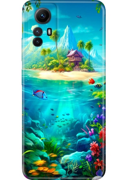 Xiaomi Redmi Note 12S Kılıf Desenli Ermer Silikon Island