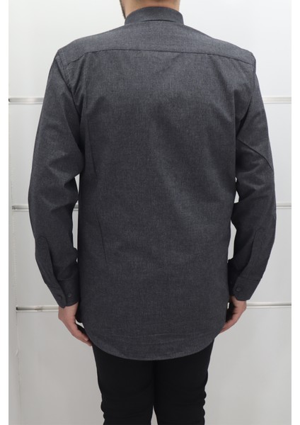 Fistan Store Erkek Düz Klasik Kesim Rahat Kalıp Tek Cepli Kışlık Kaşmir Gömlek modelleri