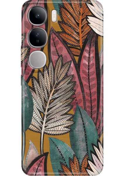 Vivo V40 Lite Uyumlu Kılıf Renkli Esnek Silikon Yapraklar