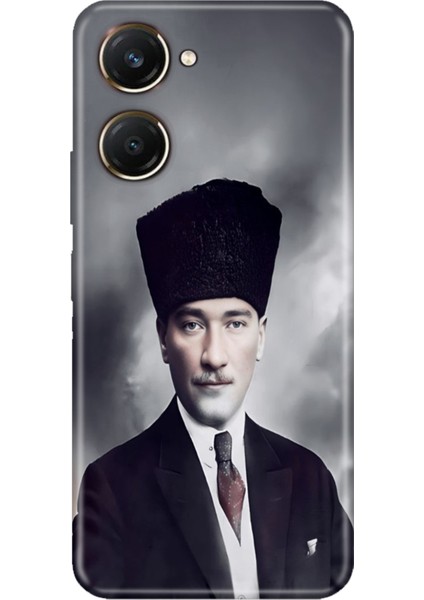Vivo Y18 Kılıf Desenli Silikon Vivo Y18 Kapak Atatürk