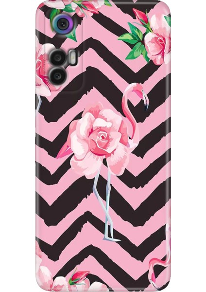 Tcl 30+ (Plus) Kılıf Silikon Renkli Resimli Arka Kapak Flamingo