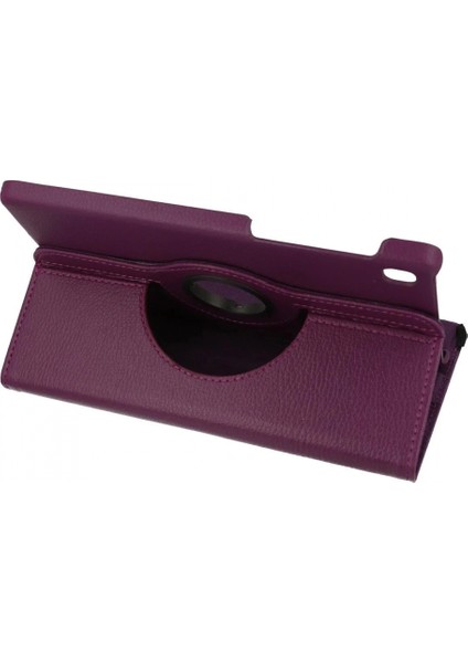 Samsung Galaxy T220 Tab A7 Lite 8.7 Kılıf 360 Tablet Deri Kılıf - Mürdüm