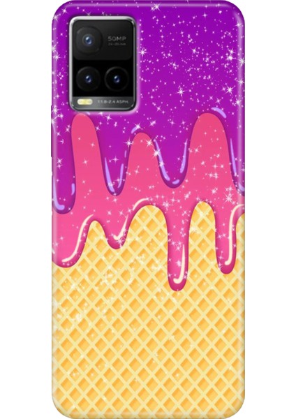 Vivo Y21S Y33S Y32 Kılıf Desenli Silikon Esnek Kapak Krema