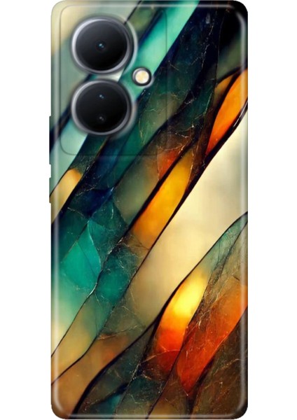 Vivo V29 Lite 5g Kılıf Desenli Silikon Kampanyalı Kapak Flora Mermer