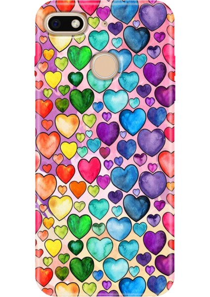 General Mobile Gm 8 Go Kılıf Desenli Silikon Renkli Tpu Uv Kalp Çizim