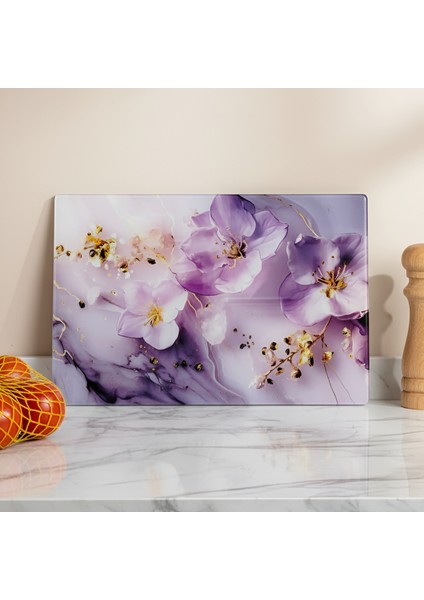 Temperli Cam Kesme Tahtası Sunum Tahtası Cam Doğrama Tahtası Antibakteriyel Oval Kenarlı