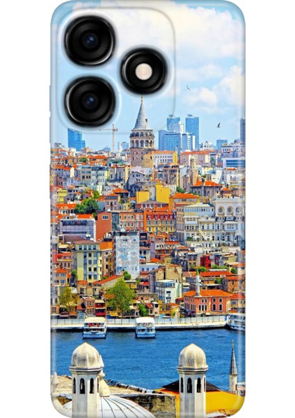 Tecno Spark 10 4g - 10C Kılıf Renkli Özel Çizim Esnek Silikon Istanbul