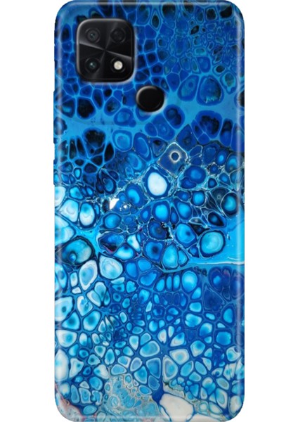 Poco C40 Kılıf Renkli Temalı Silikon Derin Mavi