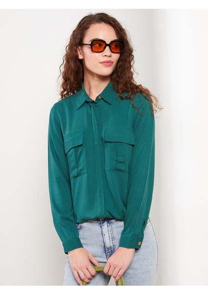 Yeni Sezon Düz Uzun Kollu Viskon Kadın Gömlek Tunik