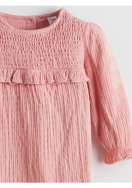 Yeni Sezon Bisiklet Yaka Kız Çocuk Müslin Elbise fırsatları