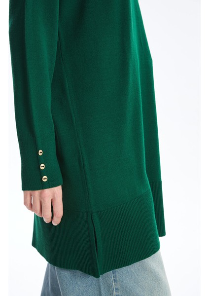 Yeni Sezon Bisiklet Yaka Düz Uzun Kollu Kadın Triko Tunik fırsatları