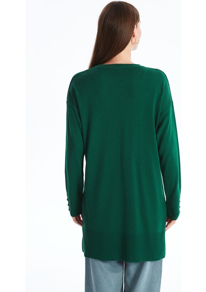 Yeni Sezon Bisiklet Yaka Düz Uzun Kollu Kadın Triko Tunik indirimleri