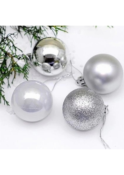 6 Adet Gümüş Yılbaşı Çam Ağacı Topu Noel Ağaç Süsü fiyatları