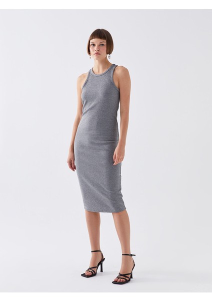 Yeni Sezon Kadın Halter Yaka Düz Elbise
