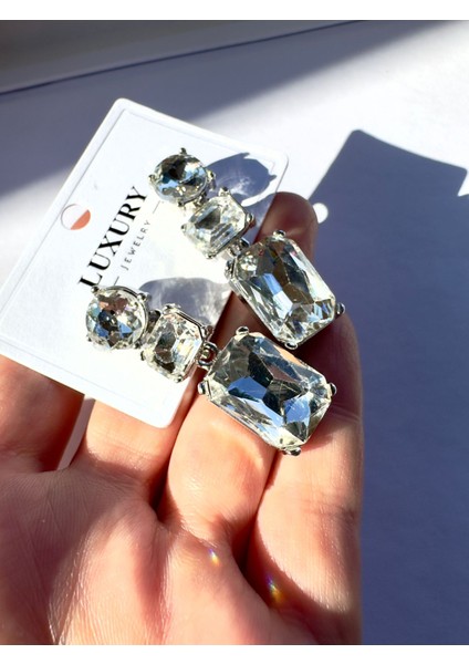 Taşlı Silver Davet Küpe fiyatları