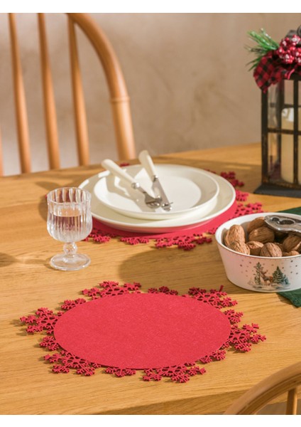 Yeni Sezon Kar Tanesi Desenli 2'li Amerikan Servis 30X30 cm