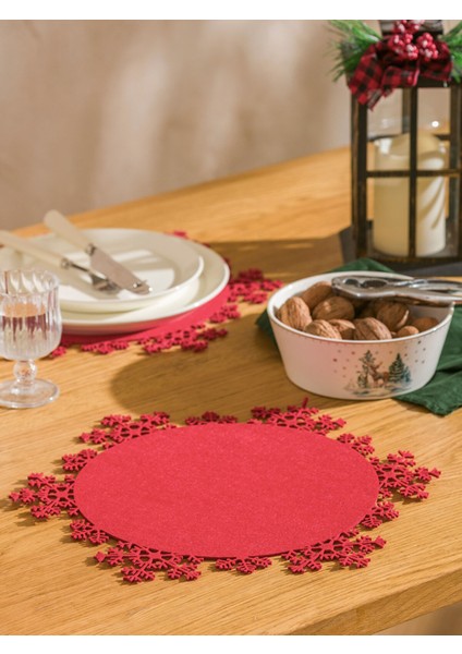 Yeni Sezon Kar Tanesi Desenli 2'li Amerikan Servis 30X30 cm modelleri