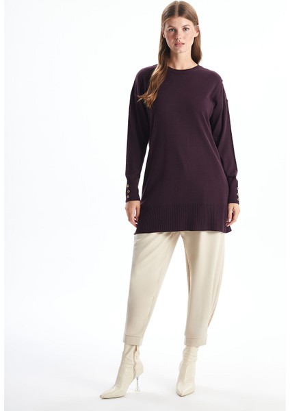 Yeni Sezon Bisiklet Yaka Düz Uzun Kollu Kadın Triko Tunik fiyatları