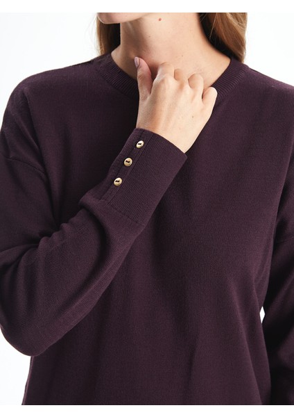 Yeni Sezon Bisiklet Yaka Düz Uzun Kollu Kadın Triko Tunik modelleri