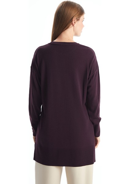 Yeni Sezon Bisiklet Yaka Düz Uzun Kollu Kadın Triko Tunik fırsatları