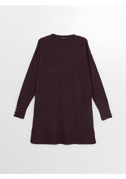 Yeni Sezon Bisiklet Yaka Düz Uzun Kollu Kadın Triko Tunik indirimleri