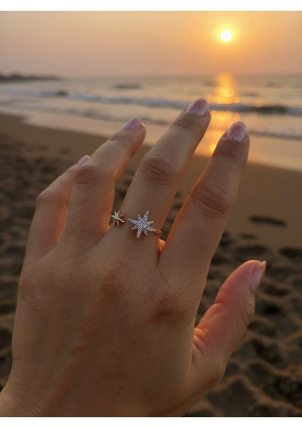 Ayarlanabilir Çelik Twilight Star Yüzük – Gold Renk / Starlight Horizon Collection