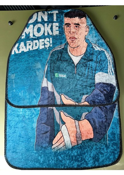 "don't Smoke Kardeş" Baskılı Kaymaz Dekor Paspas Seti- Oto Aksesuar