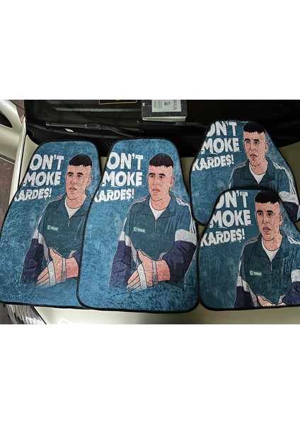 "don't Smoke Kardeş" Baskılı Kaymaz Dekor Paspas Seti- Oto Aksesuar